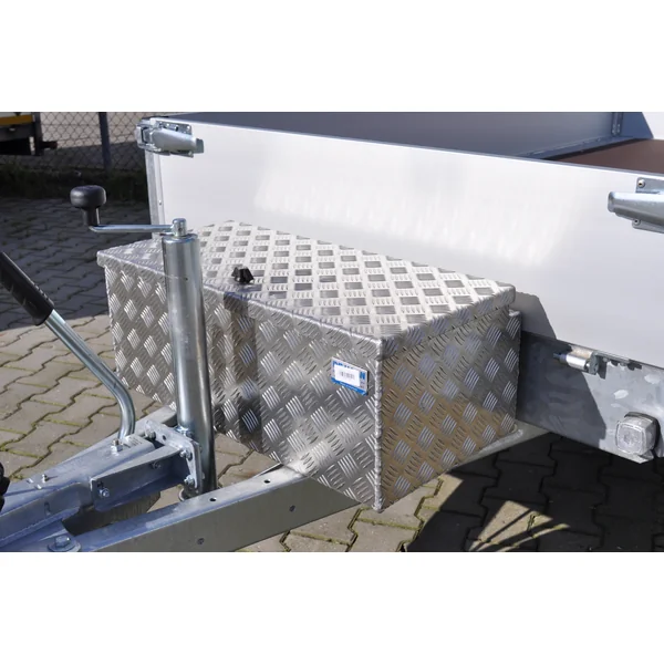 DE HAAN BOX L - 750x380x280 mm - boîte à timon en tôle striée aluminium étanche à l'eau et à la poussière - avec serrure à papillon, tendeur ou serrure en T