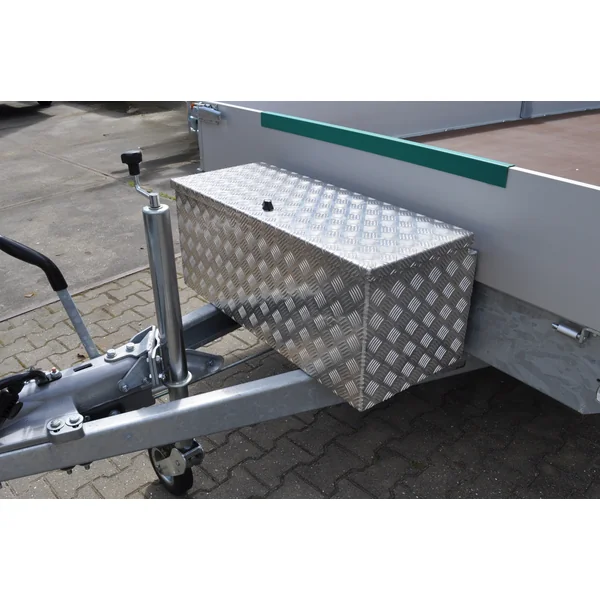 DE HAAN BOX W - 900x380x380 mm - boîte à timon en tôle striée en aluminium, étanche à l'eau et à la poussière - avec serrure à papillon, serrures à tendeur ou serrure en T