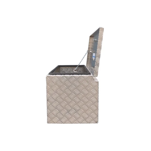 DE HAAN BOX W - 900x380x380 mm - boîte à timon en tôle striée en aluminium, étanche à l'eau et à la poussière - avec serrure à papillon, serrures à tendeur ou serrure en T