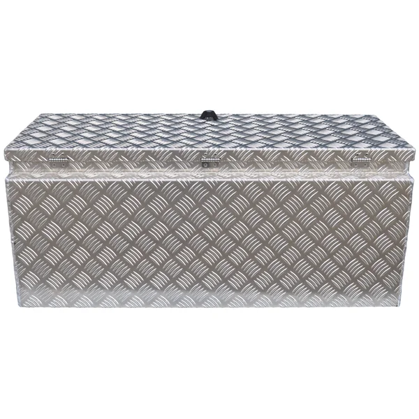 DE HAAN BOX W - 900x380x380 mm - boîte à timon en tôle striée en aluminium, étanche à l'eau et à la poussière - avec serrure à papillon, serrures à tendeur ou serrure en T