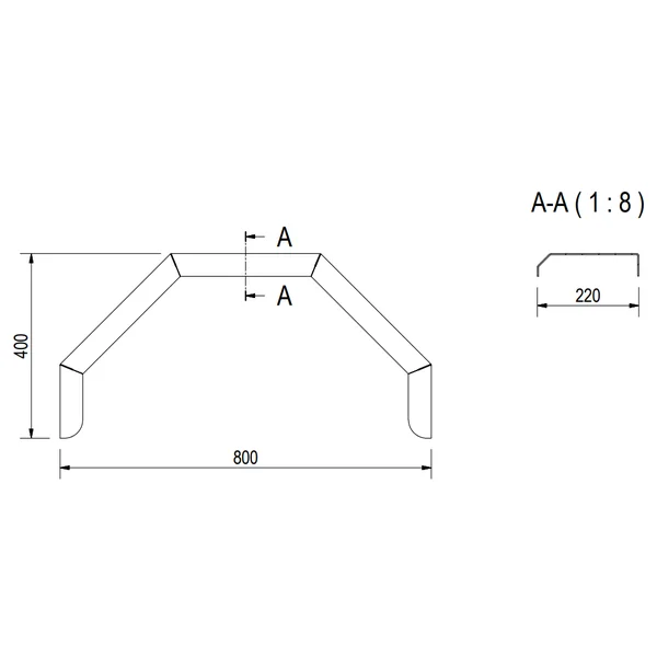 De Haan HMAQ 2280 - 800x220x400 mm - garde boue en plaque d'aluminium striée