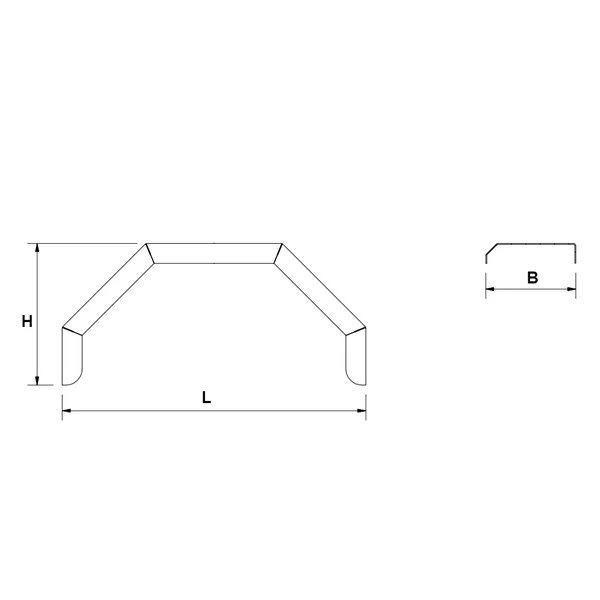 Demi garde boue - droite - 395x220x362 mm