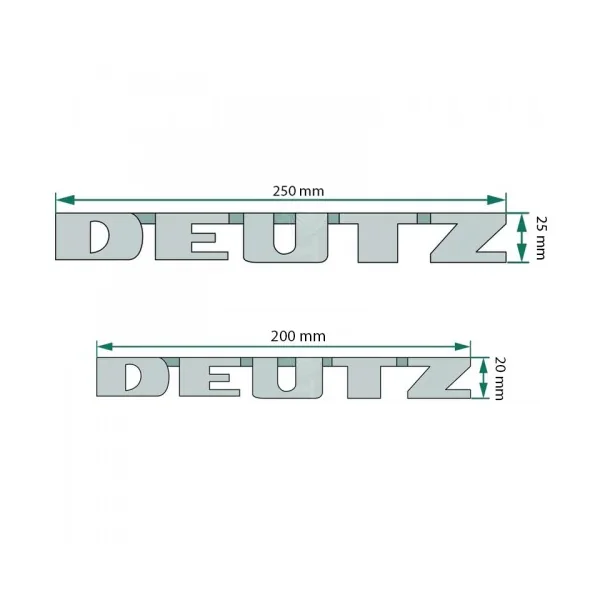 Emblème DEUTZ 200 ou 250 mm - Grille moteur- Deutz série D