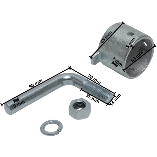 Embout barre barre thoracique vans 53x43 mm - 90 degrés