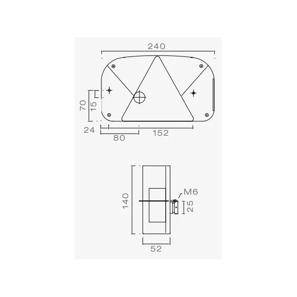 Feu arrière de remorque - Aspöck Multipoint 2 - gauche - 24-7000-007 - connecteur 5 broches baïonnette