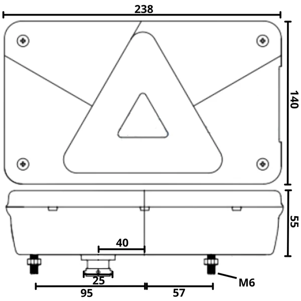 Feu arrière de remorque - Aspöck Multipoint 5 - droite - connecteur 5 broches baïonnette - avec feu de recul