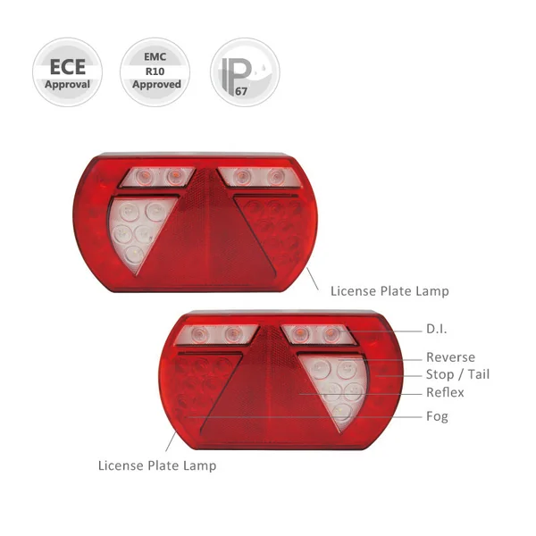 Feu arrière de remorque - Lucidity LED - droite - 236x140x52 mm - connecteur Aspöck - avec résistance intégrée