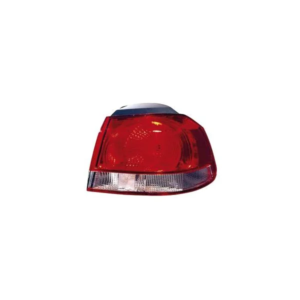 Feu arrière extérieur droit VOLKSWAGEN GOLF VI 2008-2012, rouge/blanc, (type Valeo), partie sur aile