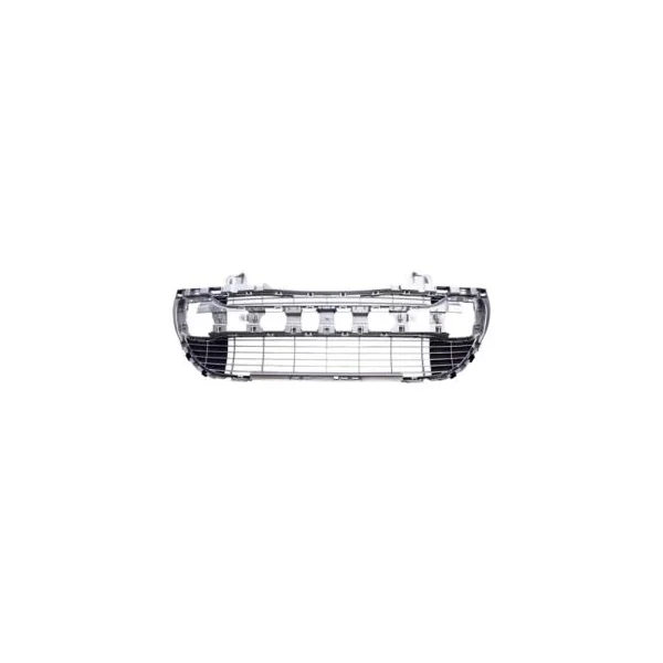 Grille de calandre centrale pour PEUGEOT 308 I phase 1, 2007-2011, grise argentée, pare chocs avant