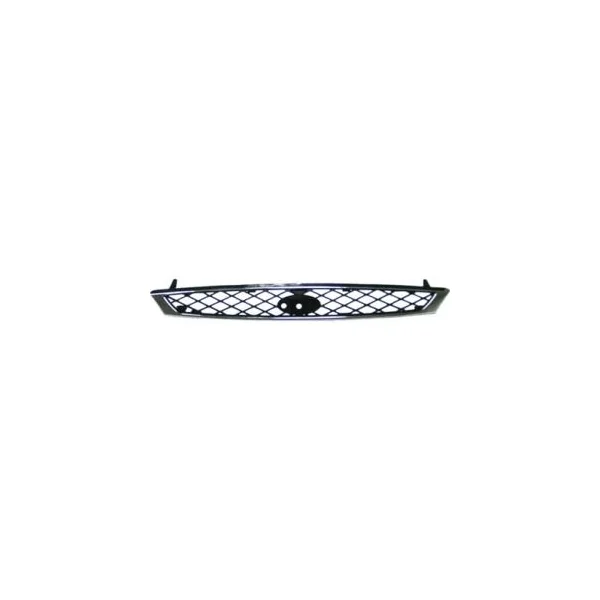 Grille de calandre centrale, supérieure pour FORD FOCUS 1 phase 2, 2001-2004, contour chromé,(Ghia)