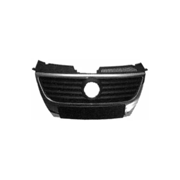 Grille radiateur centrale pour VOLKSWAGEN PASSAT B6 2005-2010, profils noirs, cadre chromé, Neuve
