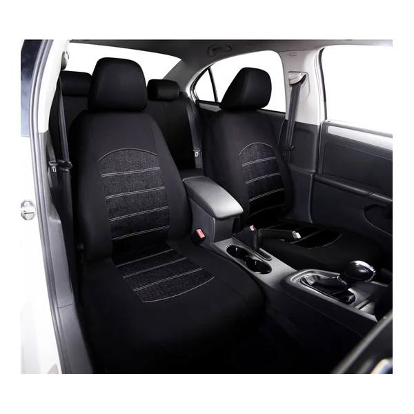 Housses de siege auto Messina - Jeu complet fractionnable - Noir & Gris