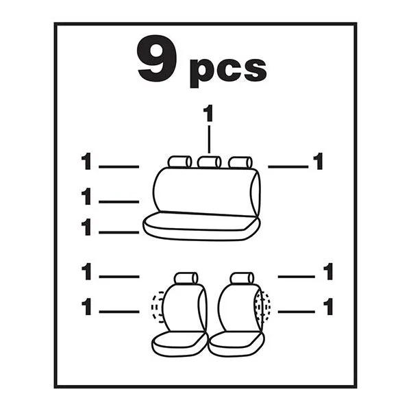 HOUSSES DE SIÈGES FAN 9 PCS - PSG