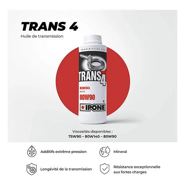 Huile de Transmission TRANS 4 80W90 1L - IPONE