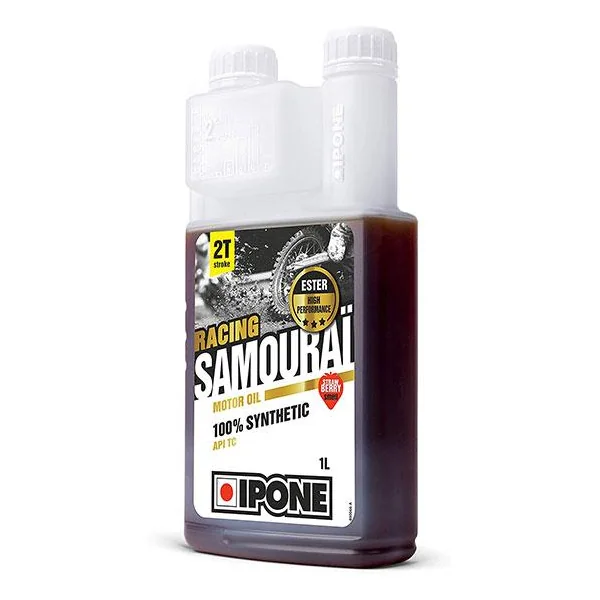 Huile Moteur 2 Temps 100% Synthétique SAMOURAÏ RACING FRAISE 1L - IPONE