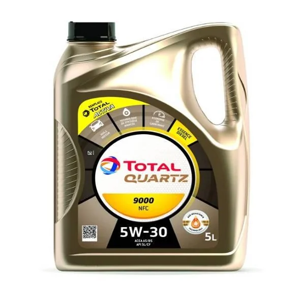 Huile moteur TOTAL QUARTZ 9000 NFC A5B5 5W30 essence 5L - TOTAL