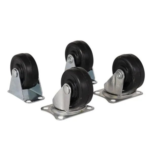 Jeu de roulettes fixes et pivotantes 40 mm - hauteur totale 50 mm