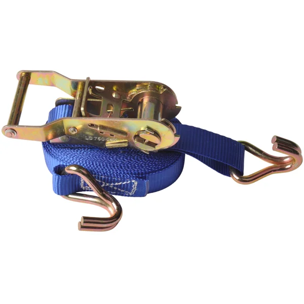 Lot de 2 sangles d'arrimage - 500x2,5 cm - bleu - charge de rupture 1500 kg