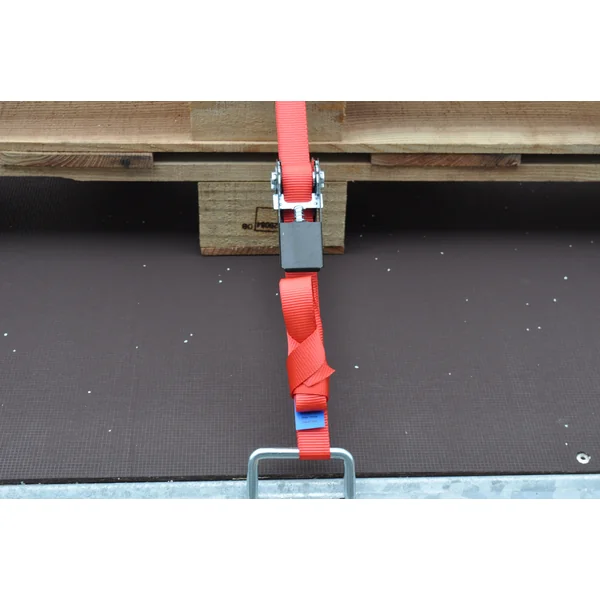 Lot de 2 sangles d'arrimage - 500x2,5 cm - rouge - charge de rupture 750 kg