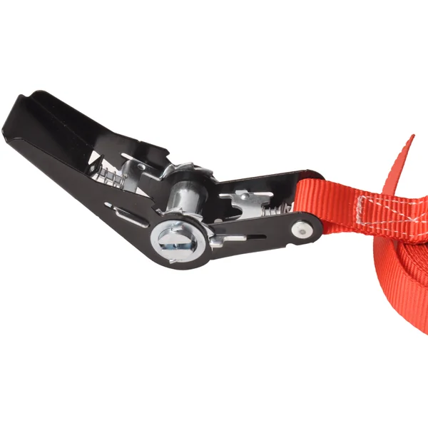 Lot de 2 sangles d'arrimage - 500x2,5 cm - rouge - charge de rupture 750 kg
