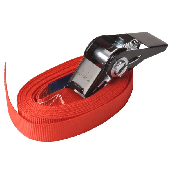 Lot de 2 sangles d'arrimage - 500x2,5 cm - rouge - charge de rupture 750 kg