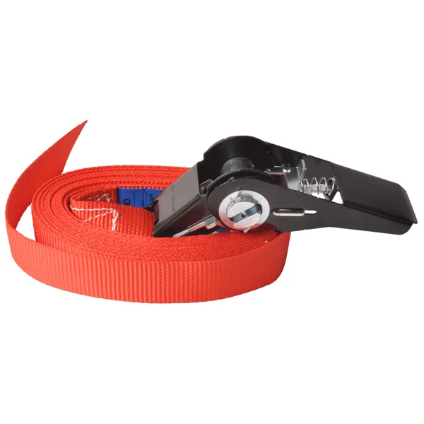 Lot de 2 sangles d'arrimage - 500x2,5 cm - rouge - charge de rupture 750 kg