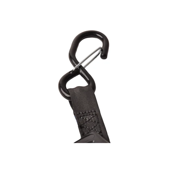 Lot de 2 sangles d'arrimage automatique - 180x2,5 cm - charge de rupture 600 kg - avec crochets en S et clips de sécurité