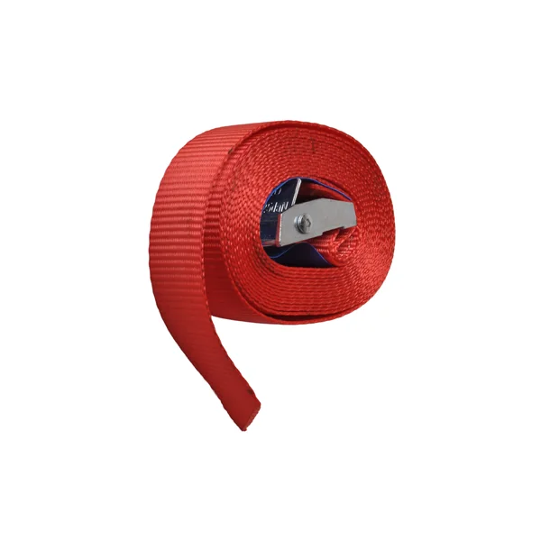 Lot de 4 sangles d'arrimage - 300x2,5 cm - rouge - charge de rupture 250 kg
