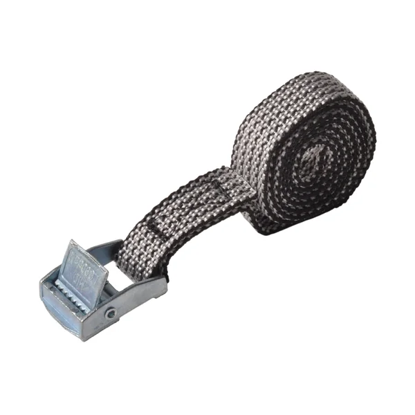 Lot de 4 sangles d'arrimage - 80x1,6 cm - gris - charge de rupture 150 kg