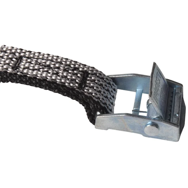 Lot de 4 sangles d'arrimage - 80x1,6 cm - gris - charge de rupture 150 kg