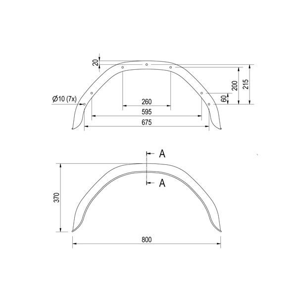 Original Garde boue 15 pouces - 800x220x370 mm - circonférence 1200 mm