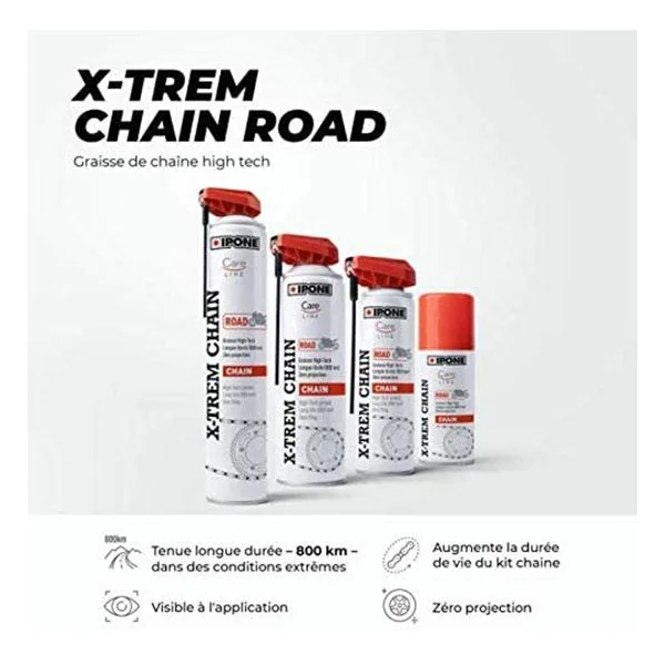 PACK CHAINE ROUTE Dégraissant 750ml + Graisse de chaîne route 750ml + Brosse de chaîne - IPONE