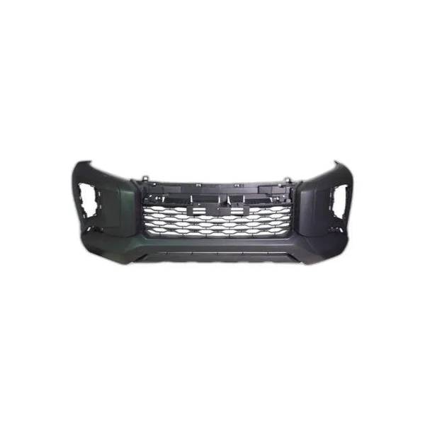 Pare-chocs avant pour MITSUBISHI L200 V Phase 2 2019-2023, noir lisse, avec grille centrale, sans trous pour moulures, Neuf à peindre