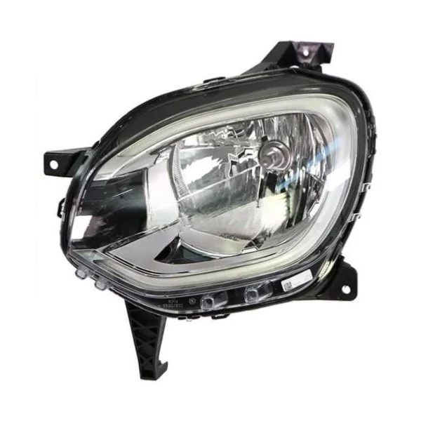 Phare gauche pour RENAULT TWINGO III phase 2 depuis 2019, H4-PY21W, avec feu de jour à LED, Prédisposé pour réglage électrique, Neuf
