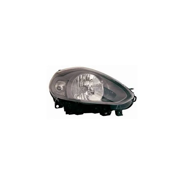 Phare Optique avant droit pour FIAT PUNTO EVO, 2009-2011, H4, avec moteur, gris foncé, Neuf