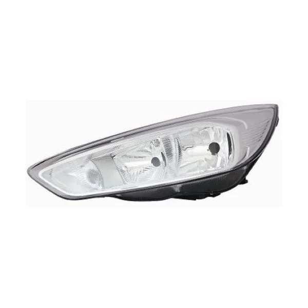 Phare Optique avant gauche pour FORD FOCUS III phase 2 2014-2018, H7+H15, corps chromé, Neuf