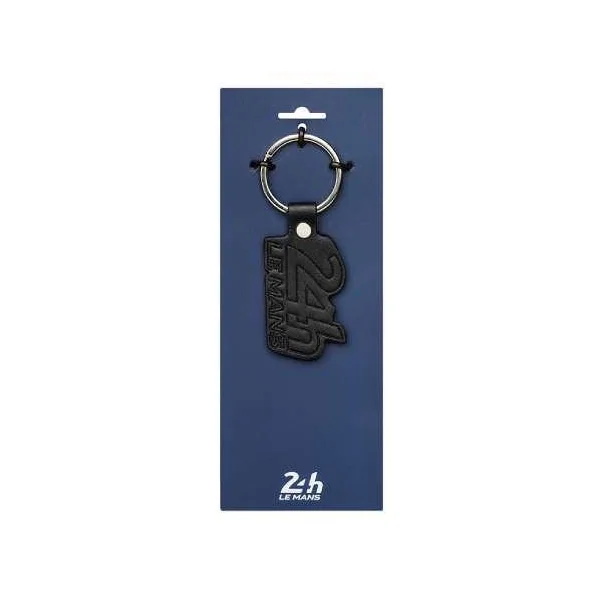 PORTE CLÉS CUIR NOIR LOGO 24H