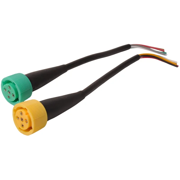 Raccords Aspöck à gauche (jaune) et à droite (vert)