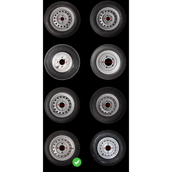 Roue complète de remorque - 145/70R13 - entraxe : 4x130 - capacité de charge : 375 kg - diamètre du moyeu : 85 mm