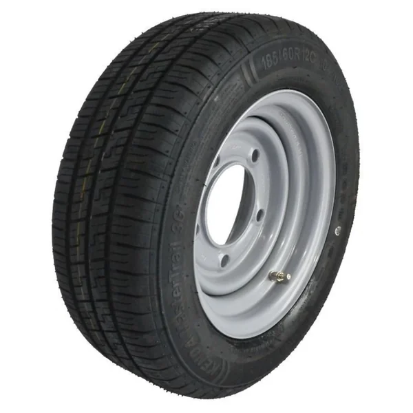Roue complète de remorque - 185/60R12C - entraxe : 5x165,1 - capacité de charge : 900 kg - diamètre du moyeu : 114,6 mm