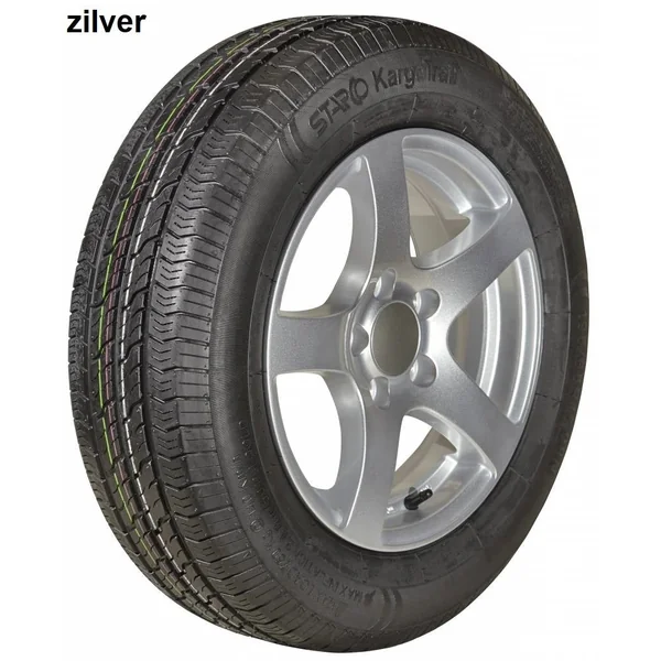 Roue complète de remorque - 185R14 - jante en alliage léger - entraxe : 5x112 - capacité de charge : 900 kg - diamètre du moyeu : 67 mm - ET30