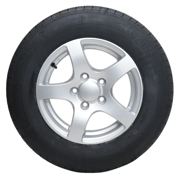 Roue complète de remorque - 195/70R14 - jante en alliage léger - entraxe : 5x112 - capacité de charge : 750 kg - diamètre du moyeu : 67 mm - ET30