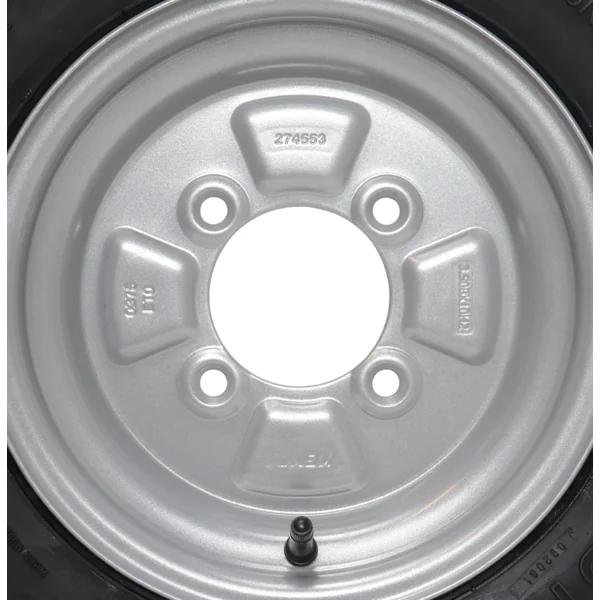 Roue complète de remorque - 4.50-10 - entraxe : 4x115 - capacité de charge : 400 kg - diamètre du moyeu : 85 mm - 6PR