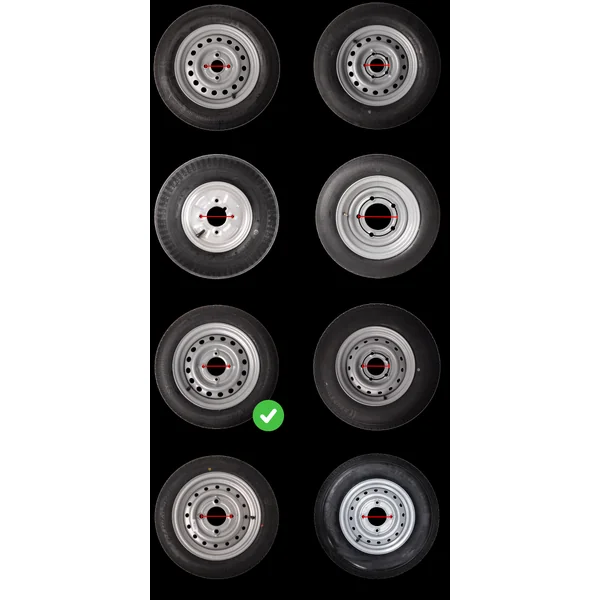 Roue complète de remorque - 4.50-10 - entraxe : 4x115 - capacité de charge : 400 kg - diamètre du moyeu : 85 mm - 6PR