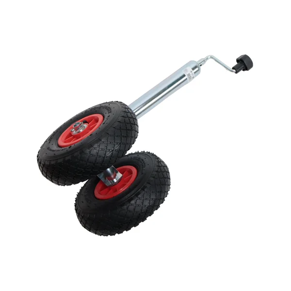 Roue jockey double - 48 mm - capacité de charge : 180 kg - pneus gonfables