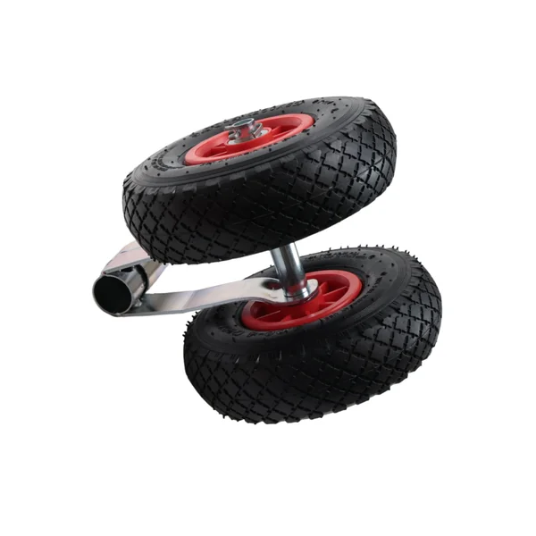Roue jockey double - 48 mm - capacité de charge : 180 kg - pneus gonfables