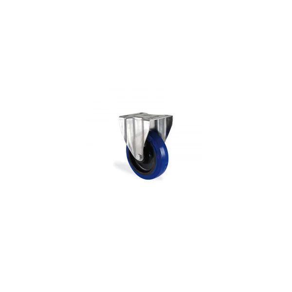 Roulette fixe caoutchouc bleu elastique diamètre 200mm charge 250kg