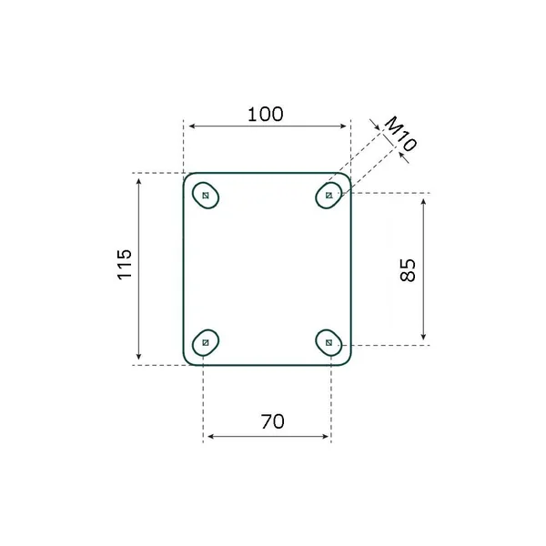Roulette pivotante avec pneu gonflable – 100 kg – hauteur totale : 300 mm