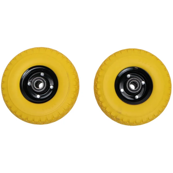 Set de 2 roues de diable premium 3.00-4 - anti-crevaison - diamètre du moyeu : 25 mm - longueur du moyeu : 75 mm