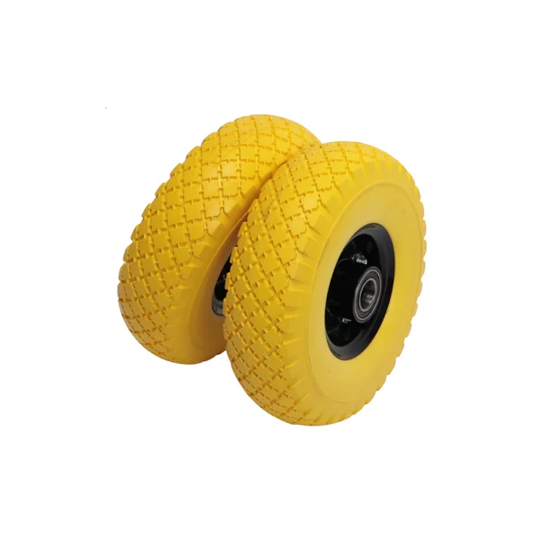 Set de 2 roues de diable premium 3.00-4 - anti-crevaison - diamètre du moyeu : 25 mm - longueur du moyeu : 75 mm